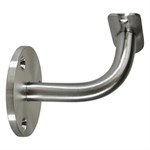 316 Satin Stainless Assembled Wall Mount Bar Bracket with Three Mounting Holes, 3-1/4