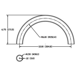 Aluminum Flush-Weld 180<span>°</span> Elbow with 5.25