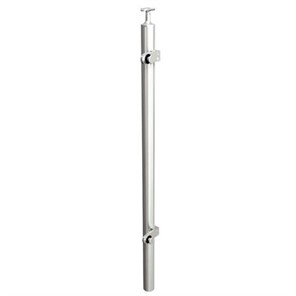 Brushed Stainless Steel Legato Round End Post with Single Flat Arm, Embed Mount