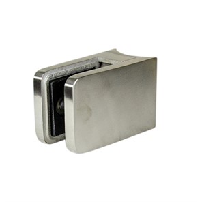 Lavi Square Stainless Steel Round Post Mount Glass Clip for 1.5