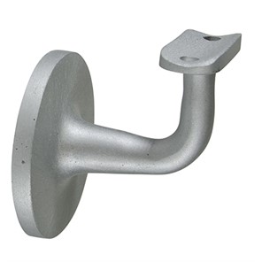 Satin Anodized luminum Style D Wall Mount Handrail Bracket with One 3/8-16 Tapped Hole, 2-1/2