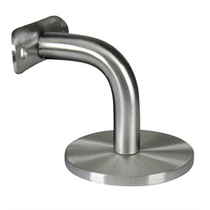 304 Satin Stainless Assembled Wall Mount Bar Bracket with One 3/8-16 Tapped Hole, 2-1/2" Projection RB34125.4
