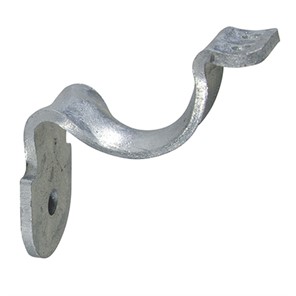 Galvanized Steel Style C Wall Mount Handrail Bracket with One Mounting Hole, 3