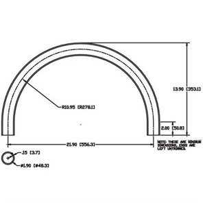 Aluminum Bent Flush-Weld 180<span>°</span> Elbow w/ 2 Untrimmed Tangents, 10