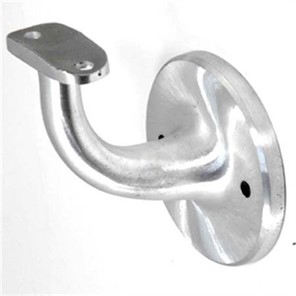 Satin Aluminum Style U Wall Mount Handrail Bracket with Two Mounting Holes, 3