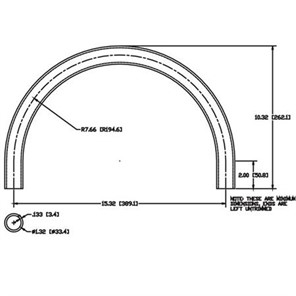 Aluminum Bent Flush-Weld 180<span>°</span> Elbow w/ 2 Untrimmed Tangents, 7.30