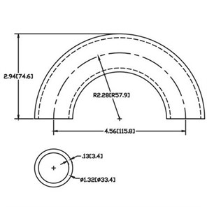 Aluminum Flush-Weld 180<span>°</span> Elbow with 1-5/8