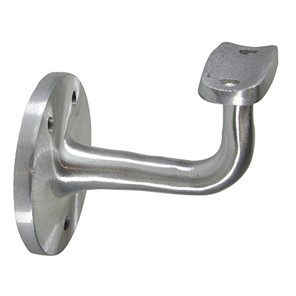 Satin Aluminum Style D Wall Mount Handrail Bracket with Three Mounting Holes, 3-1/4
