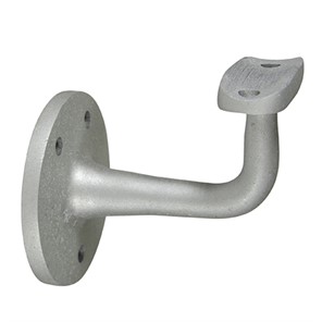 Satin Anodized Aluminum Style D Wall Mount Handrail Bracket with Three Mounting Holes, 3-1/4