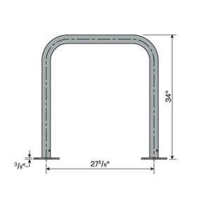 1 Loop Unpainted U-Shaped 2 Bend Bike Rack Kit, Embed Mount