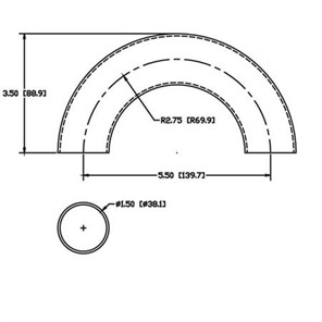 Aluminum Flush-Weld 180<span>°</span> Elbow with .120
