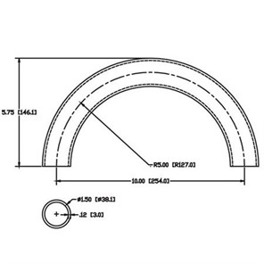 Aluminum Flush-Weld 180<span>°</span> Elbow with 4.25