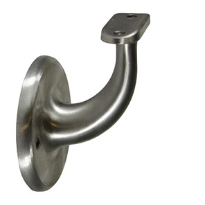 304 Satin Stainless Style U Wall Mount Handrail Bracket with Two Mounting Holes, 2-1/2