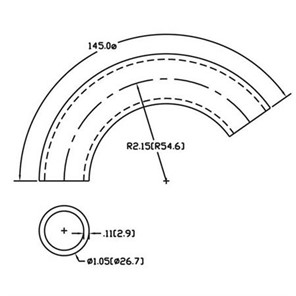 Aluminum Flush-Weld 145<span>°</span> Elbow with 1-5/8