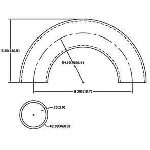 Aluminum Flush-Weld 180<span>°</span> Elbow with 3