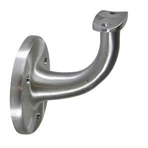 Satin Aluminum Style U Wall Mount Handrail Bracket with Three Mounting Holes, 3