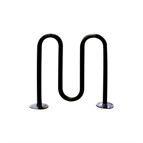 3 Loop Mill Steel Wave Bike Rack, Surface Mount