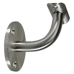 304 Satin Stainless Assembled Wall Mount Bar Bracket with Three Mounting Holes, 2-1/2" Projection RB15025.4