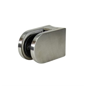 Lavi Rounded Stainless Steel Round Post Mount Glass Clip for 1.90