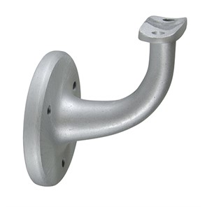 Satin Anodized Aluminum Style U Wall Mount Handrail Bracket with Three Mounting Holes, 3