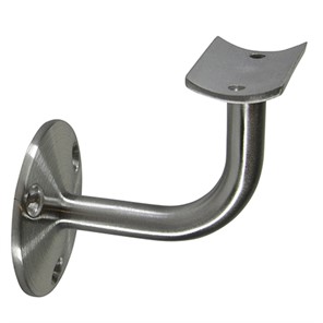 304 Satin Stainless Style D Wall Mount Handrail Bracket for Tube, 2.00