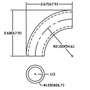 Aluminum Flush-Weld 90<span>°</span> Elbow with 1-5/8