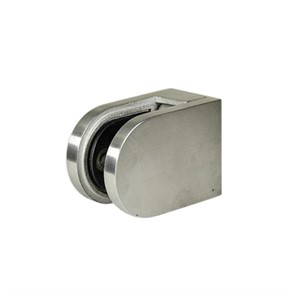 Lavi Rounded Stainless Steel Flat Post Mount Glass Clip
