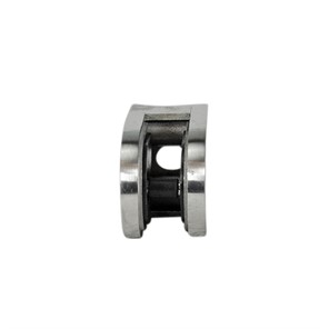 Lavi Rounded Stainless Steel Round Post Mount Glass Clip for 1.90" - 2.00" Tube OD GR310R.4-R