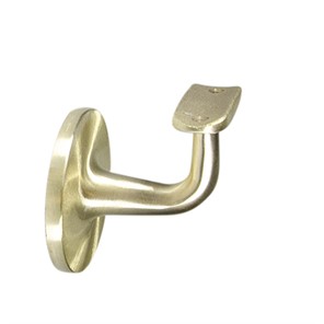 Satin Bronze Style D Wall Mount Handrail Bracket with One 3/8-16 Tapped Hole, 2-1/2