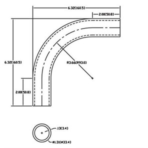 Aluminum Bent Flush-Weld 90<span>°</span> Elbow with Two 2