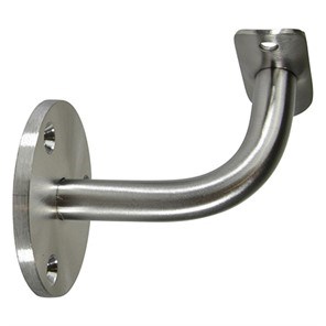 316 Satin Stainless Assembled Wall Mount Bar Bracket with Three Mounting Holes, 3-1/4" Projection RB15030.316.4