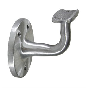 Satin Aluminum Style D Wall Mount Handrail Bracket with Three Mounting Holes, 2-1/2