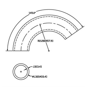 Aluminum Flush-Weld 145<span>°</span> Elbow with 1-5/8