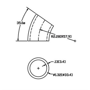 Aluminum Flush-Weld 35<span>°</span> Elbow with 1-5/8