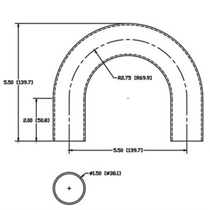 Aluminum Flush-Weld 180<span>°</span> Elbow w/ Two 2