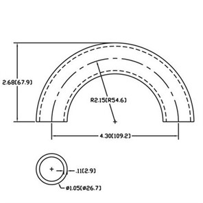 Aluminum Flush-Weld 180<span>°</span> Elbow with 1-5/8