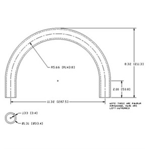 Aluminum Bent Flush-Weld 180<span>°</span> Elbow with 2 Untrimmed Tangents, 5