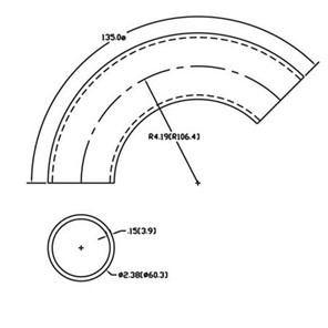 Aluminum Flush-Weld 135<span>°</span> Elbow with 3