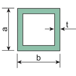 Square Tube, Stainless Steel, 2.00