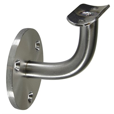 304 Satin Stainless Assembled Wall Mount Bar Bracket with Three Mounting Holes, 2-1/2