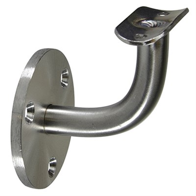 316 Satin Stainless Assembled Wall Mount Bar Bracket with Three Mounting Holes, 2-1/2