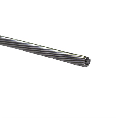 Left Hand Lay Cable, Stainless, 1 X 19, 3/16