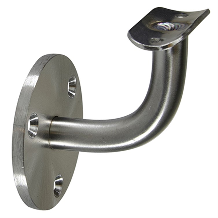 304 Satin Stainless Assembled Wall Mount Bar Bracket with Three Mounting Holes, 2-1/2" Projection RB15025.4