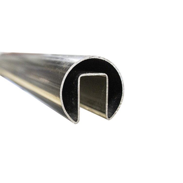 Stainless Steel Slotted Top Rail, 1.90" Tube for 1/2" Glass, 18' Lengths GR3190
