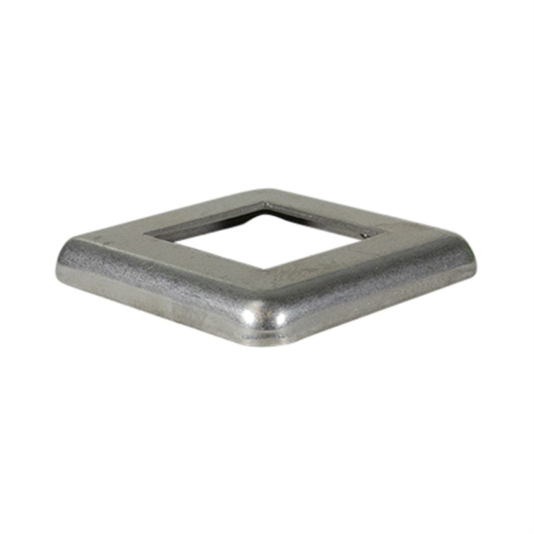 Stainless Steel Flush Base for 2" Square Tube with 3.75" Square Base with Set Screw 8872