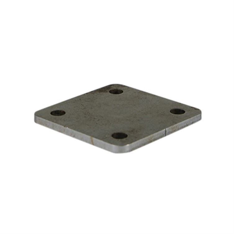 Steel Plate, 2.625" Square Base with Radius Corners and Four Holes D321H