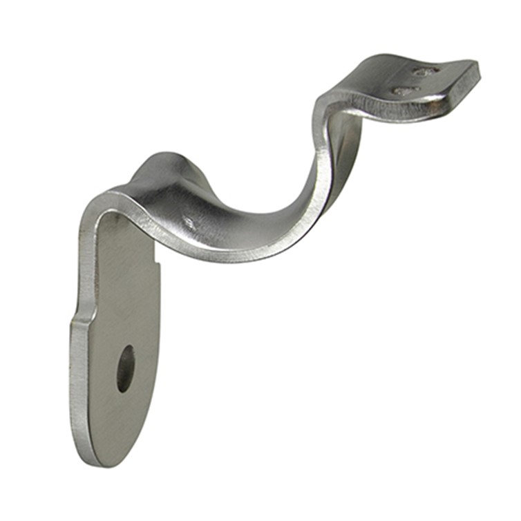 304 Stainless Steel Style C Wall Mount Handrail Bracket with One Mounting Hole, 2-1/2" Projection 3478