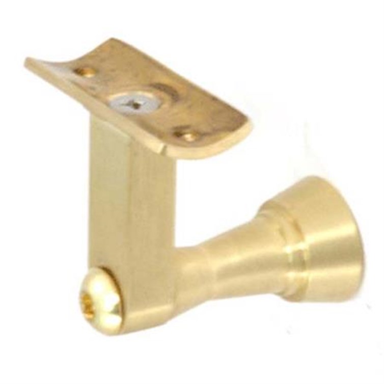 Satin Brass Post Mount Handrail Bracket, 2-5/8" Projection MB4301P