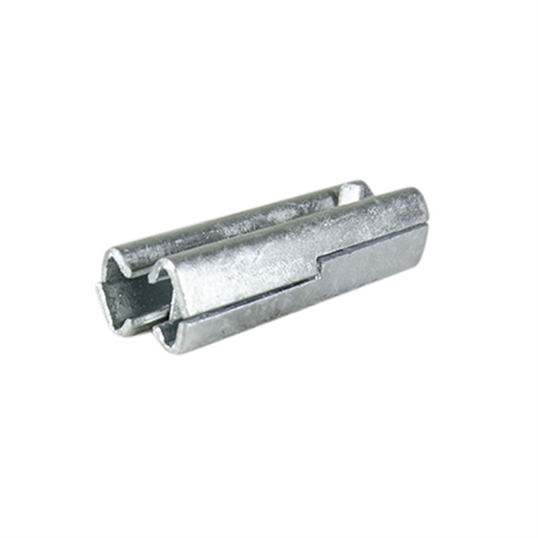 Galvanized Steel Double Splice-Lock for 1.25" Sch. 40 Pipe or 1.66" Tube with .140" Wall, 3.75" Lgth G3354