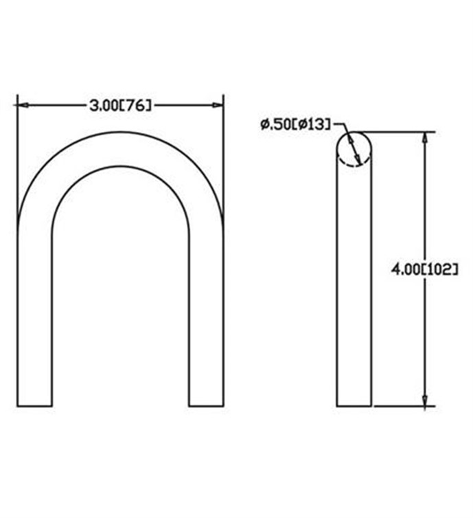 Stainless Steel U-Bend with 3" Diameter 4317